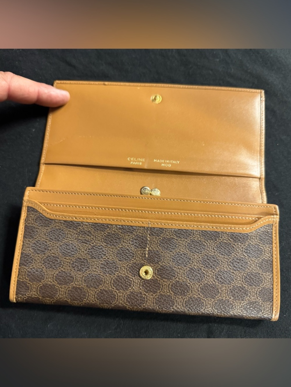 Vintage Celine M08 Paris Macadam Canvas Long Wallet Made in Italy - Picture 6 of 15